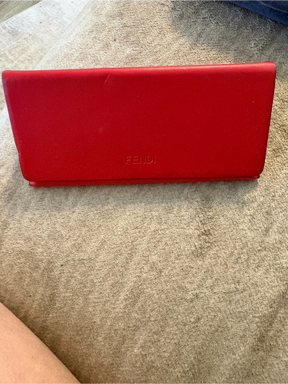 Fendi Scarlet Red Leather Flap Clutch